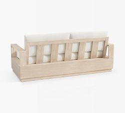 Indio Eucalyptus Modern Platform Outdoor Sofa (77")