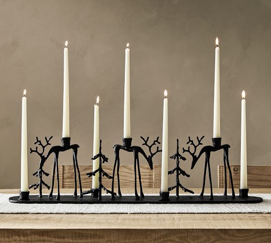 Bronze Sculpted Reindeer Centerpiece Candle Holder thumbnail 8