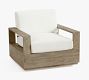 Indio Eucalyptus Modern Platform Swivel Outdoor Lounge Chair