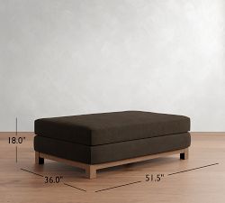 Jake Leather Brindle Wood Base Sectional Ottoman