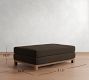 Jake Leather Brindle Wood Base Sectional Ottoman