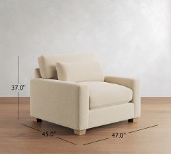 PB Comfort Modern Square Arm Deep Seat Chair and a Half