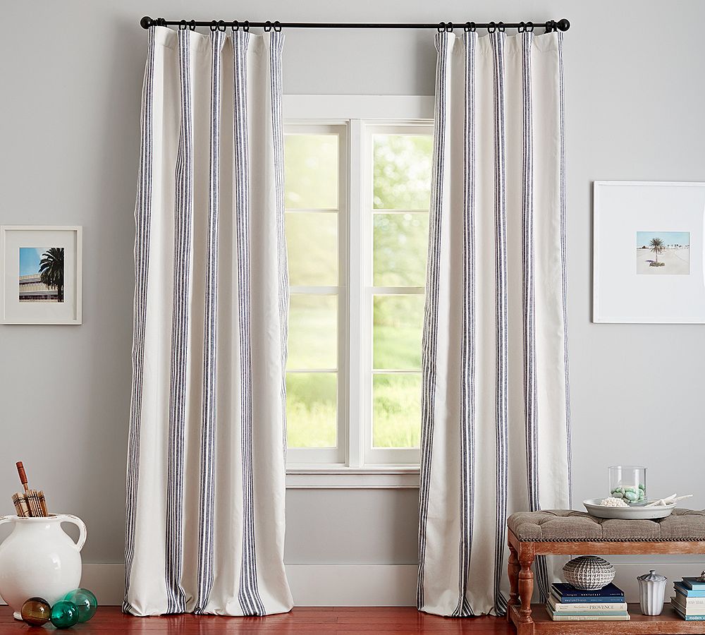 Riviera Striped Blackout Curtain by Pottery Barn