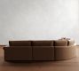 Westwood Roll Arm Deep Seat Leather 5-Piece Curved Wedge Sectional