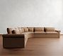 Westwood Roll Arm Deep Seat Leather 5-Piece Curved Wedge Sectional