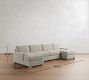 PB Comfort Modern Square Arm Double Chaise Sectional (129&amp;quot-164")