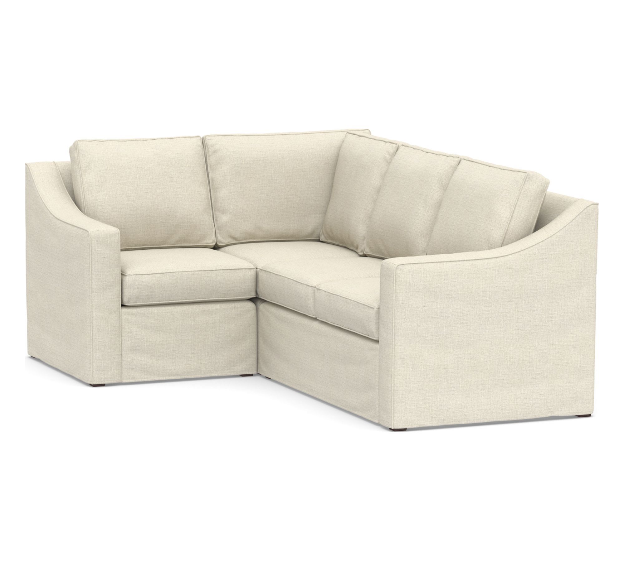 Cameron Slope Arm Slipcovered 3-Piece Sectional (98")