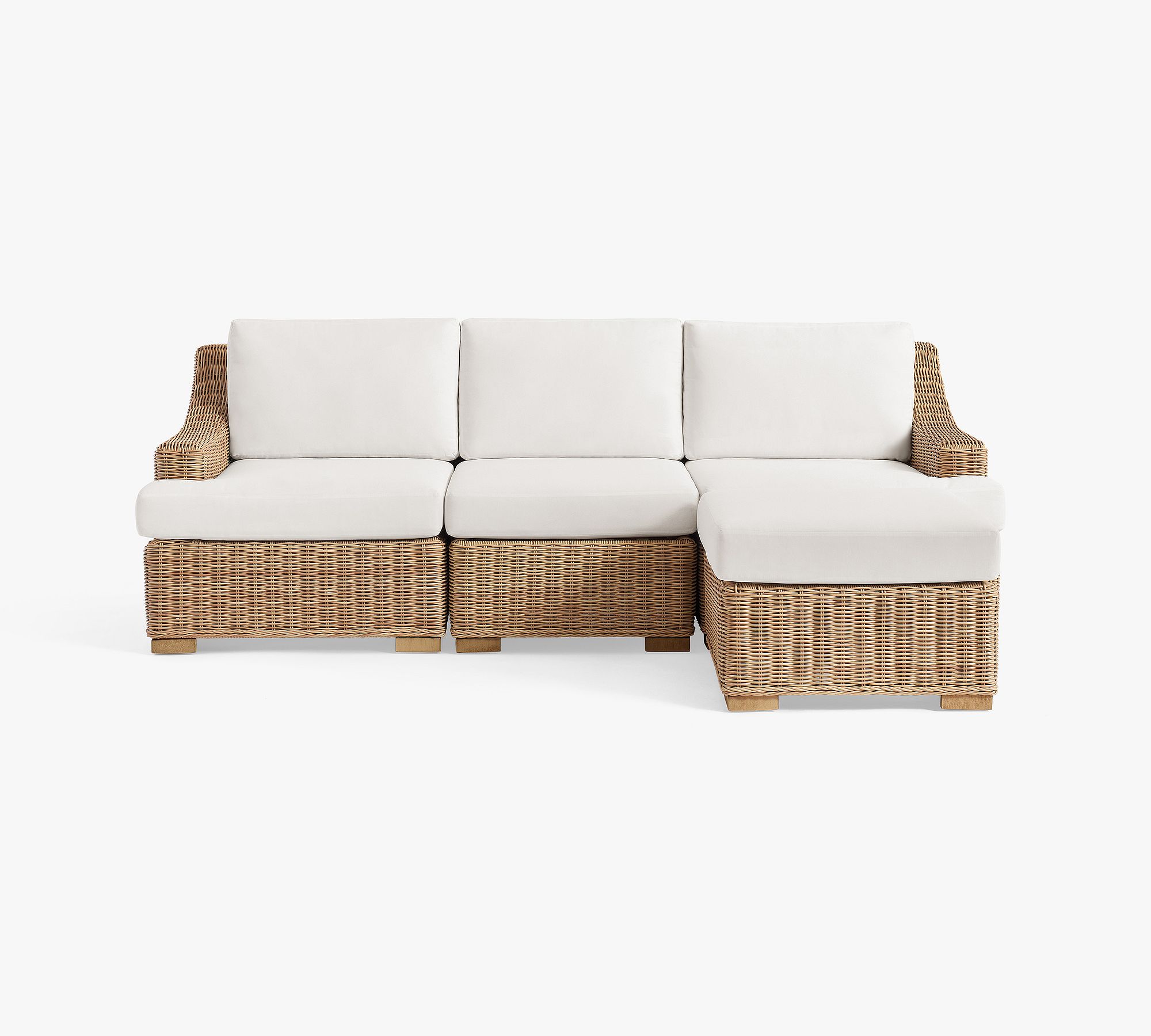 Huntington Wicker 4-Piece Slope-Arm Outdoor Sectional (95") - thumbnail 2
