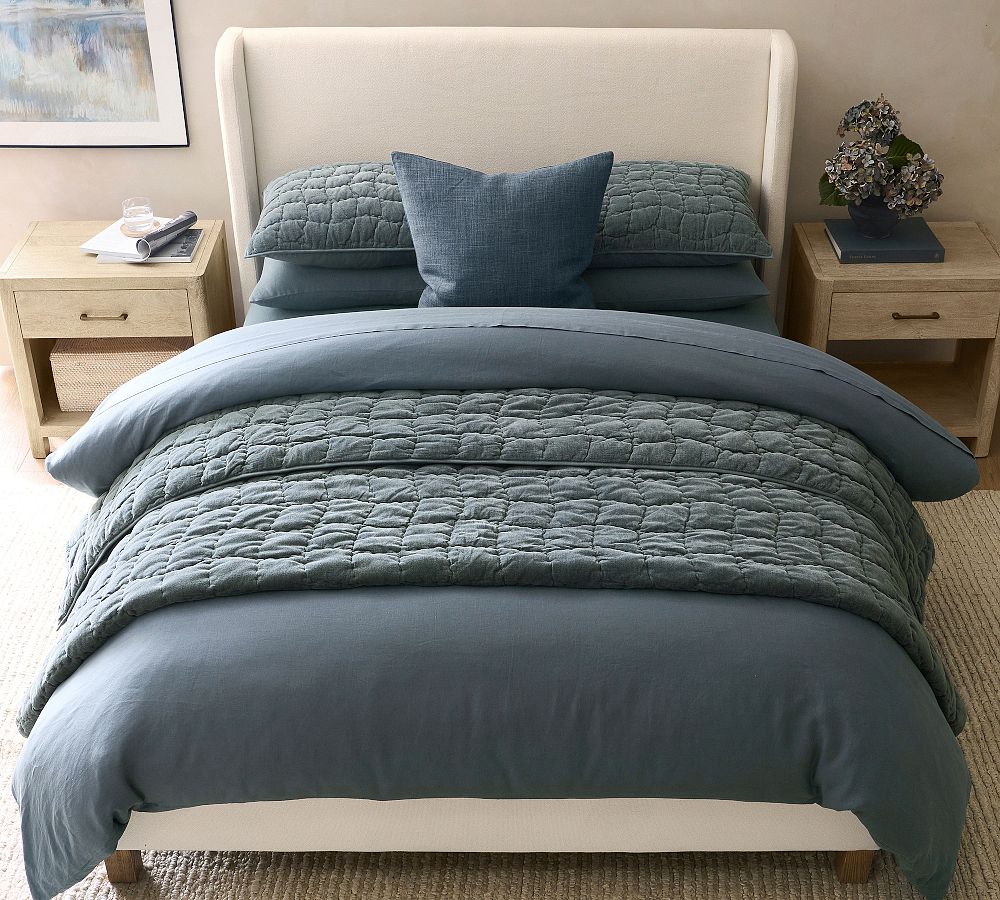Cozy Cloud Handcrafted Quilt - Steel Blue, King/Cal. King