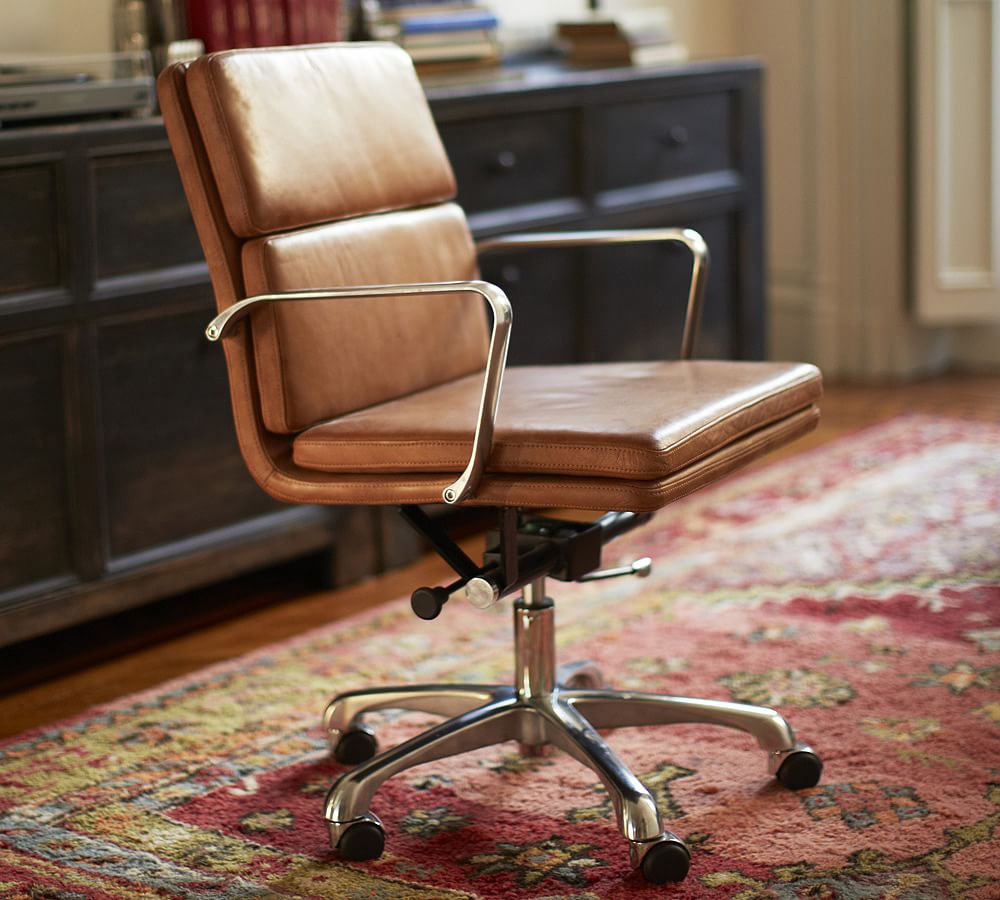 Nash Leather Swivel Desk Chair by Pottery Barn
