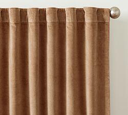 Open Box: Velvet Twill Blackout Curtain, 50" W x 84" L - Cognac