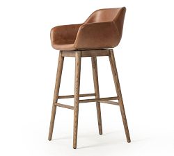 Rosanna Leather Swivel Stool