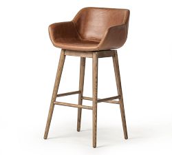 Rosanna Leather Swivel Stool