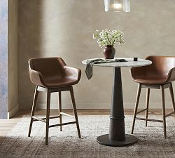 Rosanna Leather Swivel Stool