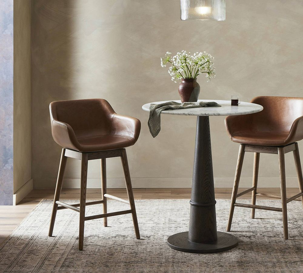 Rosanna Leather Swivel Stool by Pottery Barn