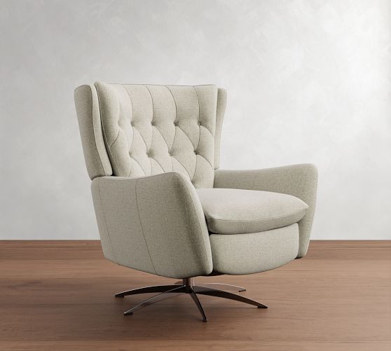 Wells Tufted Power Swivel Recliner by Pottery Barn