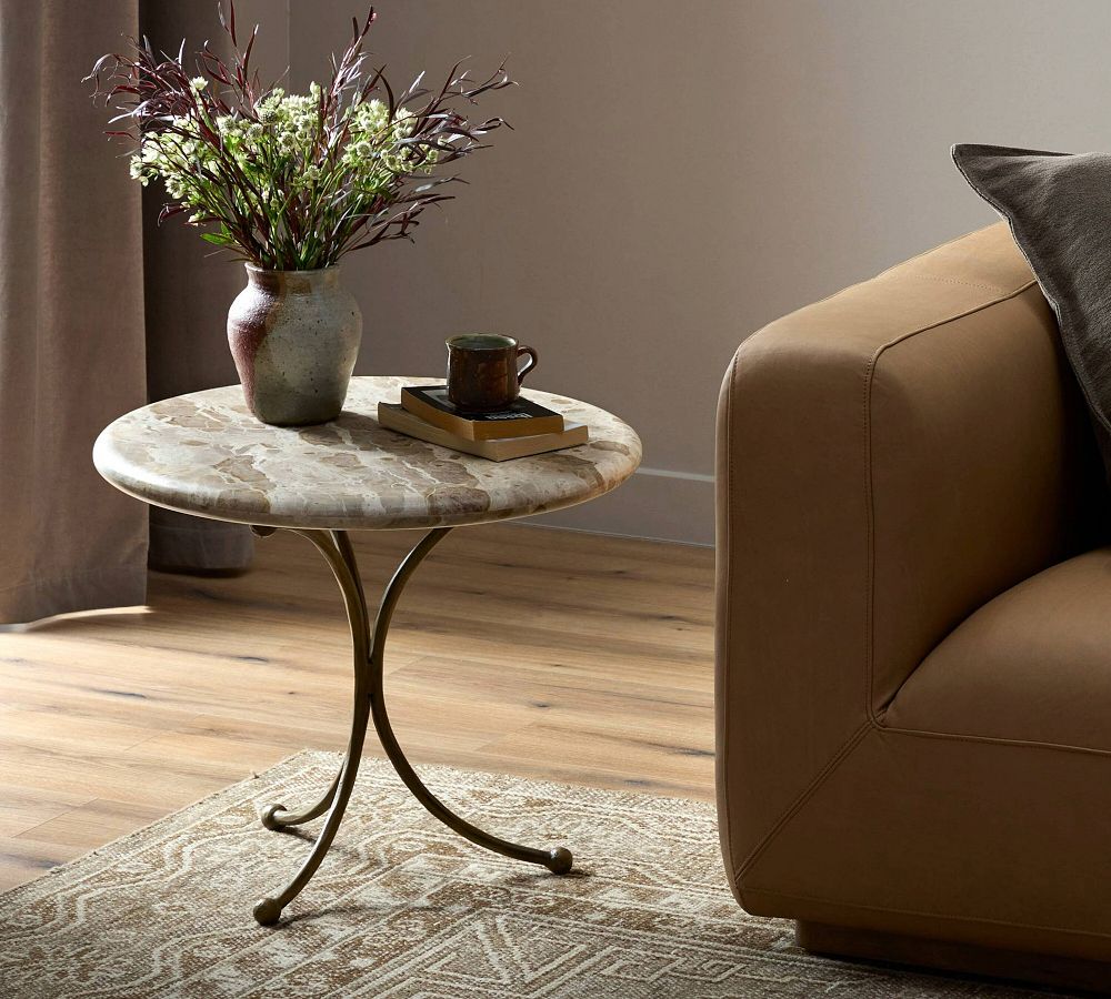 Liora Round Marble End Table (24") by Pottery Barn