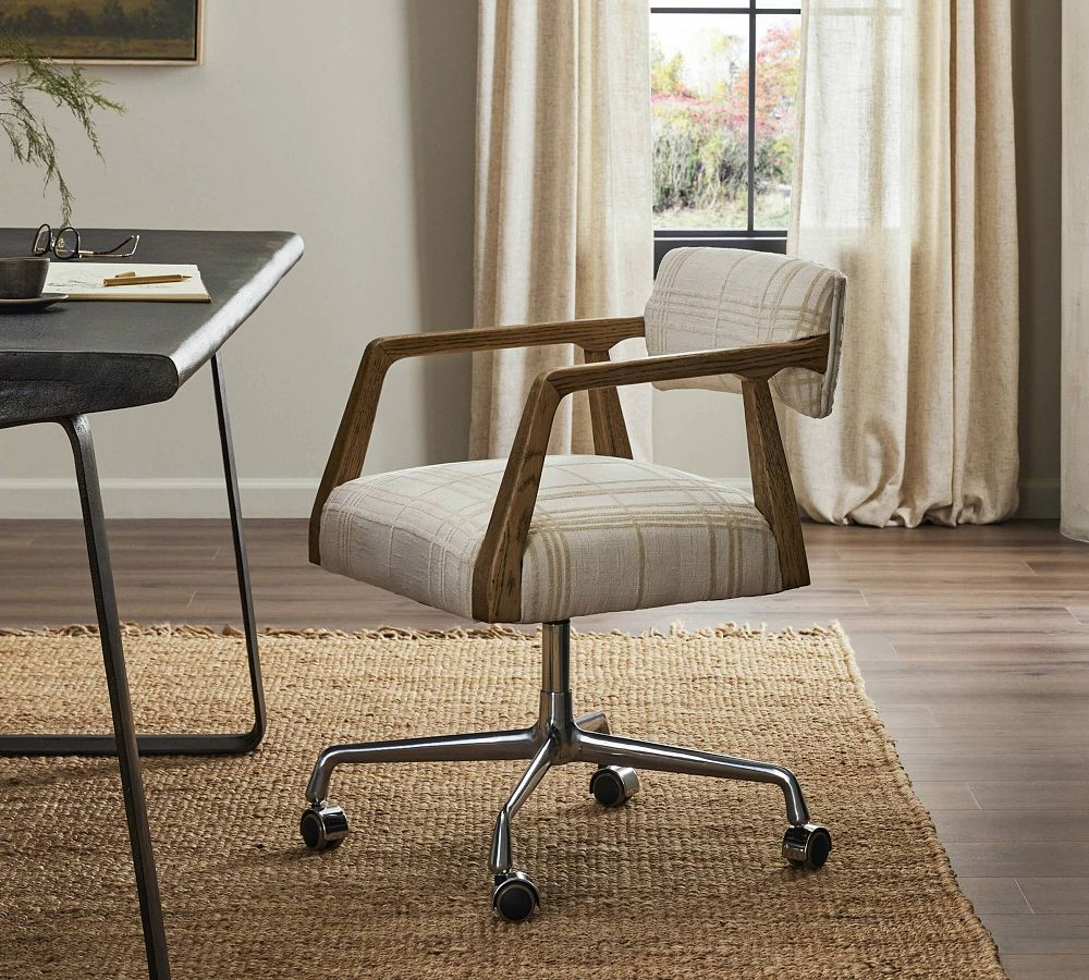 Beldan Upholstered Swivel Desk Chair by Pottery Barn