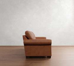 Buchanan Roll Arm Leather Sleeper Sofa (87")