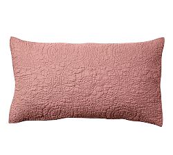 Open Box: Belgian Flax Linen Floral Stitch Quilted Sham, King, Set of 2 - Rosewood