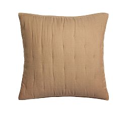 Open Box: Belgian Flax Linen Tufted Quilted Sham, Euro, Set of 3 - Bronze