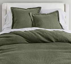 Open Box: European Flax Linen Waffle Duvet, Twin/Twin XL - Cypress