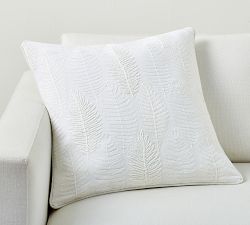 Leaf Embroidered Pillow Cover