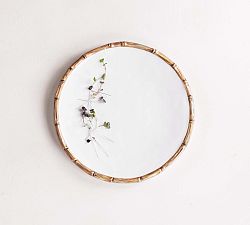 Open Box: Bamboo Outdoor Melamine Dinner Plates, 11", Set of 4 - Natural