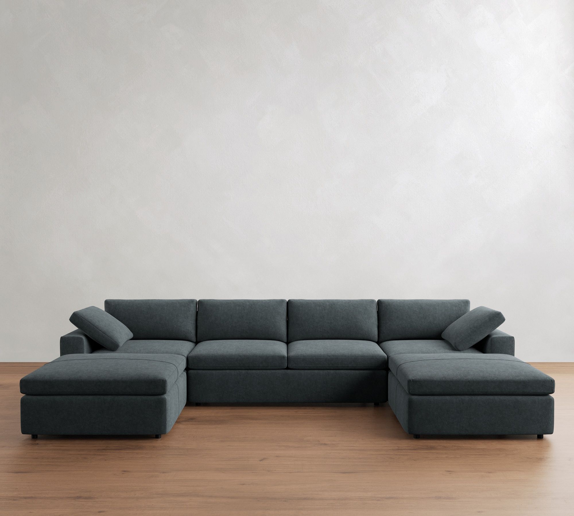 Dream Leather Modular Double Chaise Sectional (155")