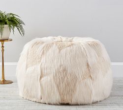 Mongolian Patchwork Faux Fur Bean Bag