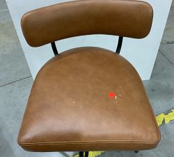 Open Box: Maison Leather Low Back Counter Stool (24") - Vintage Caramel, Bronze