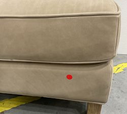 Open Box: Tyler Leather Ottoman without Nailheads - Nubuck Sand, Seadrift