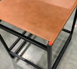 Open Box: Hardy Leather Counter Stool (25") - Saddle Tan, Bronze