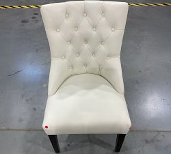 Open Box: Hayes Tufted Leather Dining Side Chair - Signature Chalk, Espresso Legs
