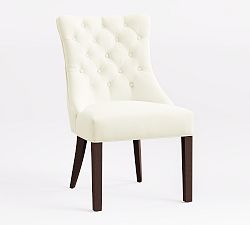 Open Box: Hayes Tufted Leather Dining Side Chair - Signature Chalk, Espresso Legs