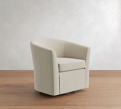 Open Box: Hyde Swivel Chair - Heathered Chenille Pebble
