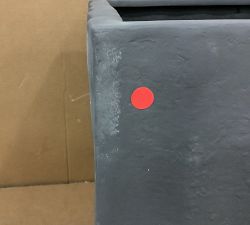 Open Box: Modern Fluted Square Planter, Large (18"W x 21"H) - Rustic Black