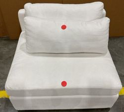 Open Box: Build Your Own Westwood Square Arm Deep Seat Slipcovered Armless Chair - Performance Slub Weave White