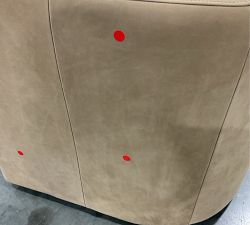 Open Box: Ayden Barrel Arm Leather Swivel Armchair (32") - Nubuck Wheat