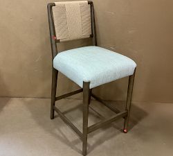 Open Box: Eaton Upholstered Counter Stool (27") - Alcala Wheat, Tan Oak