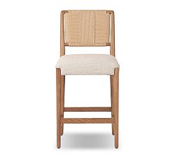 Open Box: Eaton Upholstered Counter Stool (27") - Alcala Wheat, Tan Oak