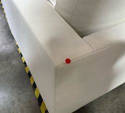 Open Box: Jake Grand Sofa (96"), 3x3 - Performance Heathered Basketweave Ivory, Bronze