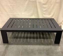 Open Box: Malibu Metal Rectangular Outdoor Grand Coffee Table (58") - Black