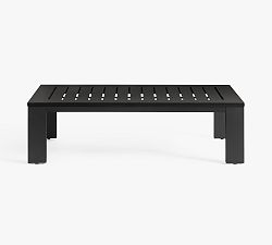 Open Box: Malibu Metal Rectangular Outdoor Grand Coffee Table (58") - Black