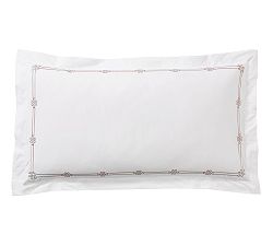 Open Box: Emilia Embroidered Organic Percale Sham, King - Simply Taupe