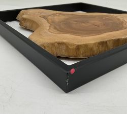 Open Box: Live Edge Teak Framed Wall Art (15" Sq) - Black