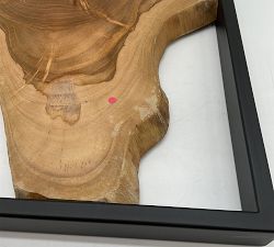 Open Box: Live Edge Teak Framed Wall Art (15" Sq) - Black