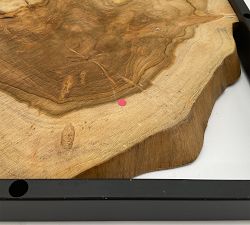 Open Box: Live Edge Teak Framed Wall Art (15" Sq) - Black