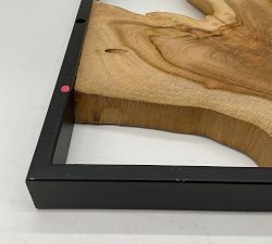 Open Box: Live Edge Teak Framed Wall Art (15" Sq) - Black