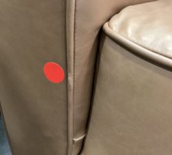 Open Box: PB Comfort Square Arm Leather Power Swivel Glider Recliner - Churchfield Camel